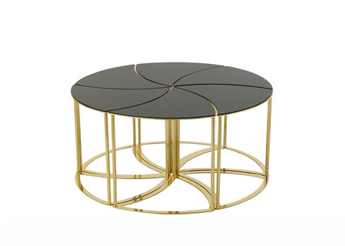 Abilaudade komplekt TORNADO must / kuldne, 6 tk