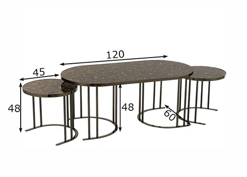 Abilaudade komplekt TRIO pruun, 3 tk