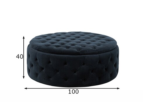 Tumba BUTTONS antratsiit, 100x100xH40 cm