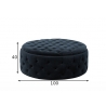 Tumba BUTTONS antratsiit, 100x100xH40 cm