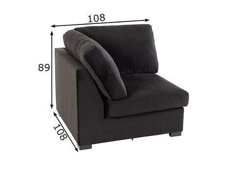 Nurgamoodul NOIR must, 108x108xH89 cm