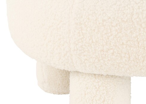 Tumba TEDDY valge buklee, 52x52xH28 cm