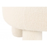 Tumba TEDDY valge buklee, 52x52xH28 cm