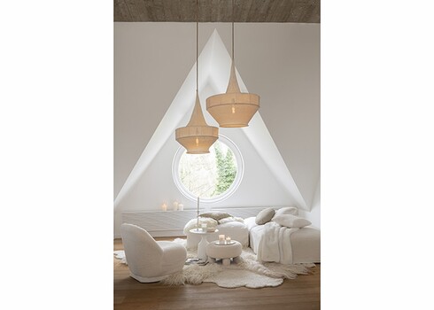 Tumba TEDDY valge buklee, 52x52xH28 cm