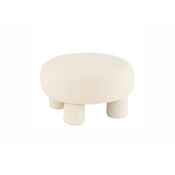 Tumba TEDDY valge buklee, 52x52xH28 cm