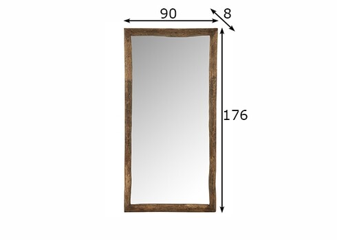 Peegel WOOD pruun, 176x8xH90 cm