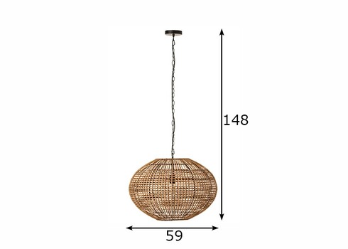 Rippvalgusti GERI pruun / must, 59x59xH148 cm, E27