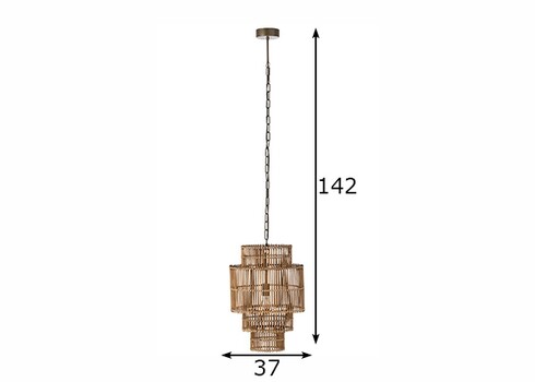 Rippvalgusti BAMBOO naturaalne, 37x37xH142 cm, E27