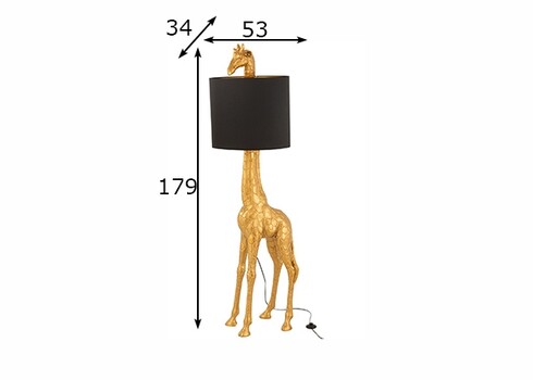 Põrandavalgusti GIRAFFE kuldne / must, 53x34xH179 cm, E27