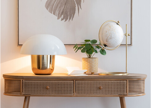 Lauavalgusti GOLDIE valge / kuldne, 49x49xH43 cm, E27