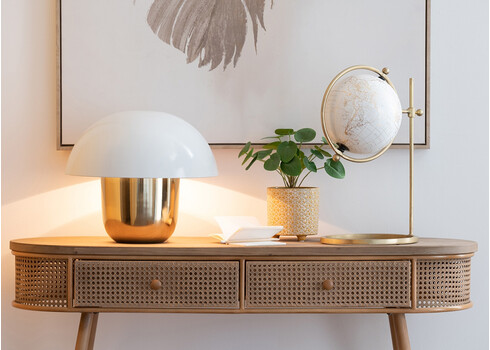 Lauavalgusti GOLDIE valge / kuldne, 40x40xH34 cm, E27