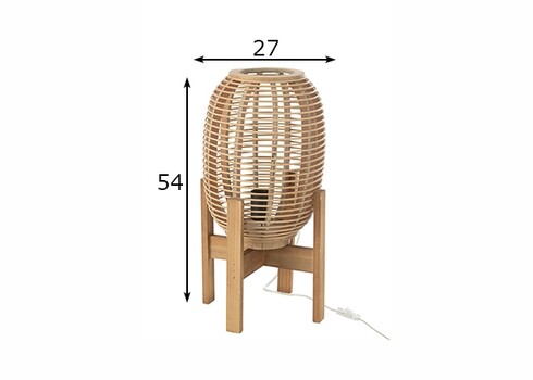 Lauavalgusti BAMBOO pruun, 27x27xH54 cm, E27