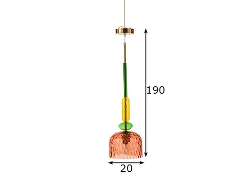 Rippvalgusti ZOE värviline, 20x20xH190 cm, E27