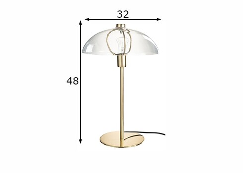 Lauavalgusti JEFF kuldne / klaas, 32x32xH48 cm