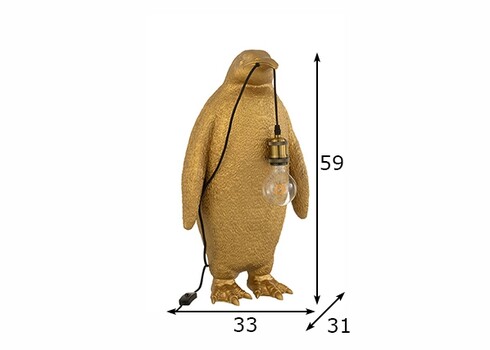 Põrandavalgusti PENGUIN kuldne, 33x31xH59 cm
