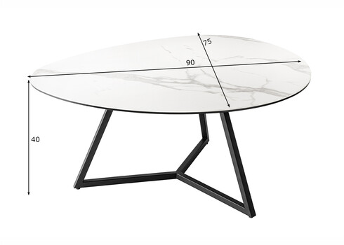 Diivanilaud MARVELOUS valge, 90x75xH40 cm