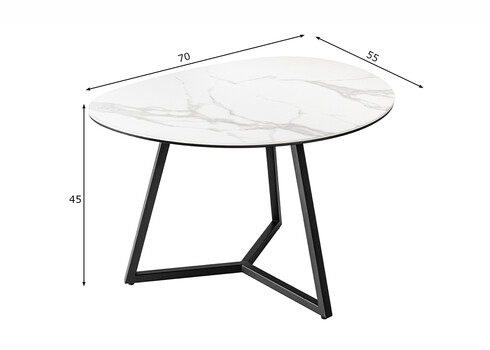 Diivanilaud MARVELOUS valge, 70x55xH45 cm