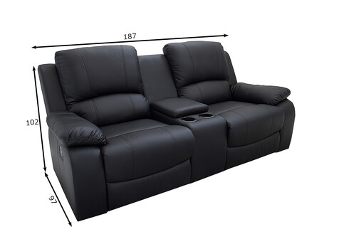 Diivan HOLLYWOOD must, 187x102xH97 cm