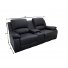 Diivan HOLLYWOOD must, 187x102xH97 cm