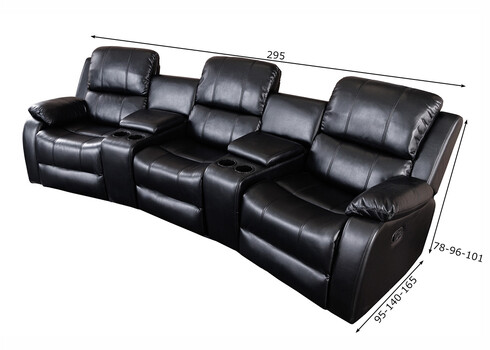 Diivan HOLLYWOOD must, 295x165xH101 cm
