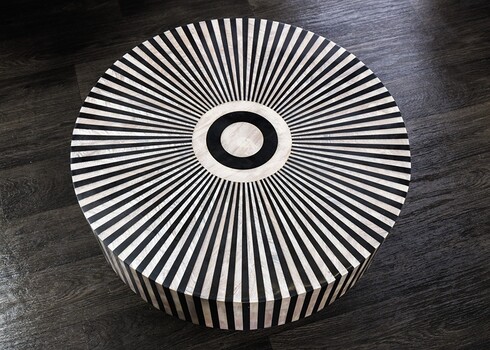 Diivanilaud DONE triibuline / kuldne, D60xH35 cm