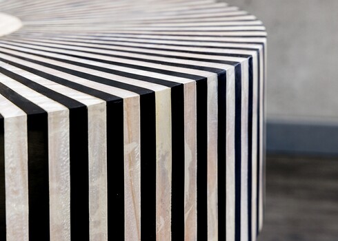 Diivanilaud DONE triibuline / kuldne, D60xH35 cm