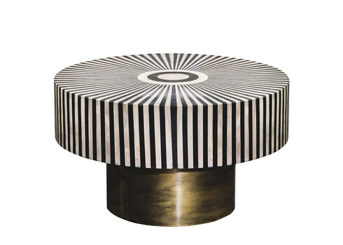 Diivanilaud DONE triibuline / kuldne, D60xH35 cm