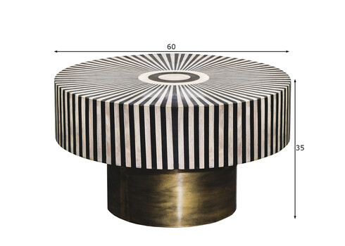 Diivanilaud DONE triibuline / kuldne, D60xH35 cm