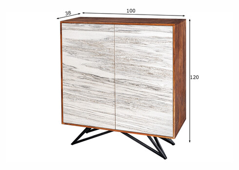 Kummut SOUL naturaalne hall kivi / pruun, 100x38xH120 cm