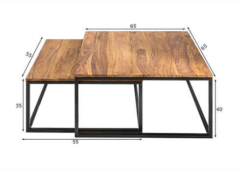 Diivanilaudade komplekt ELEMENTS sheesham, 2 tk