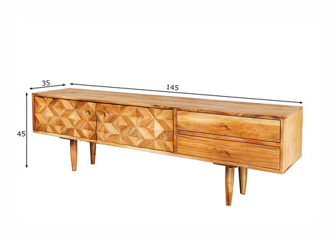 Tv-alus ALPINE sheesham, 145x35xH45 cm