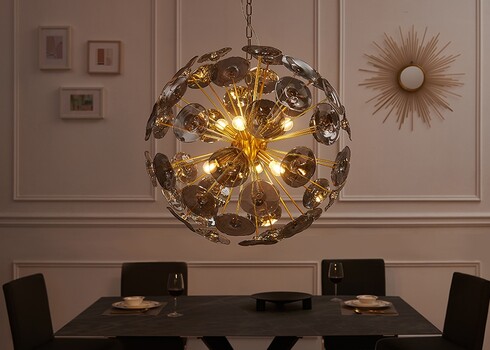 Rippvalgusti INFINITY kuldne, 65x65xH150 cm