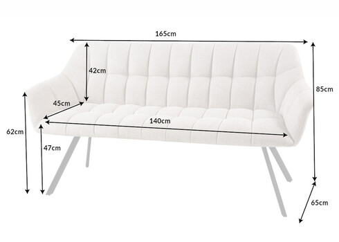 Pink PAPILLON helebeež, 165x65xH85 cm