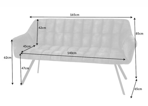 Pink PAPILLON hall, 165x65xH85 cm
