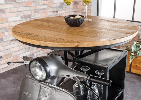 Baarilaud SCOOTER pruun / hall, 120x77xH116 cm