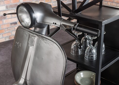 Baarilaud SCOOTER pruun / hall, 120x77xH116 cm