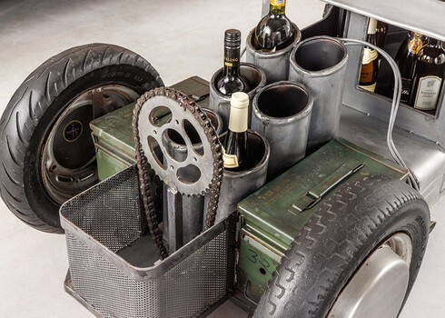 Diivanilaud HOT ROD pruun / hall, 165x73xH56 cm