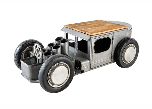 Diivanilaud HOT ROD pruun / hall, 165x73xH56 cm