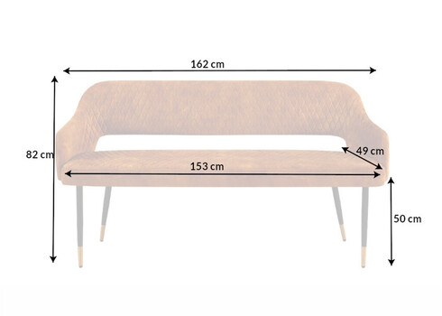 Pink PARIS kollane, 162x58xH82 cm