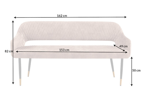 Pink PARIS beež, 162x58xH82 cm