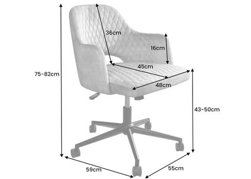 Kontoritool PARIS beež, 55x59xH75-82 cm