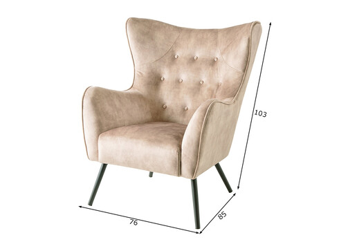 Tugitool AMSTERDAM beež, 76x85xH103 cm