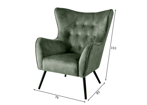 Tugitool AMSTERDAM roheline, 76x85xH103 cm