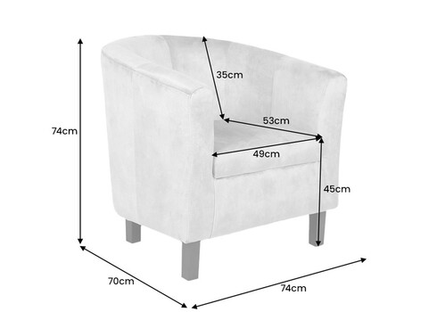 Tugitool HEMINGWAY hall, 74x70xH74 cm