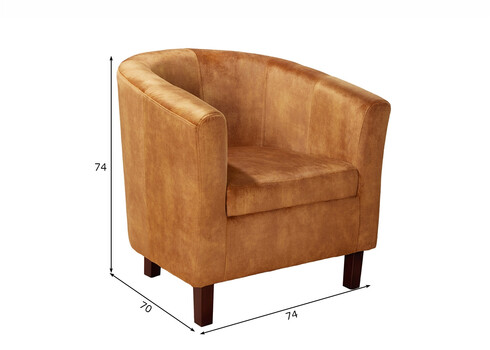 Tugitool HEMINGWAY kollane, 74x70xH74 cm