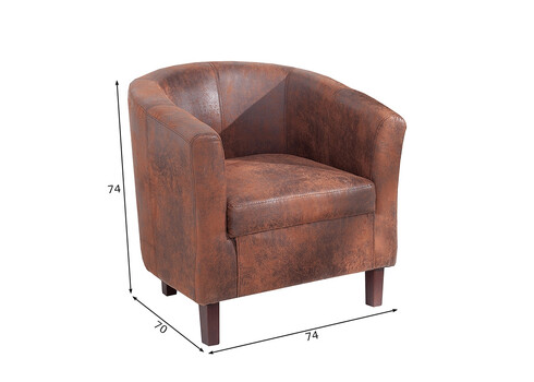 Tugitool HEMINGWAY pruun, 74x70xH74 cm