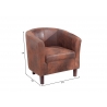 Tugitool HEMINGWAY pruun, 74x70xH74 cm