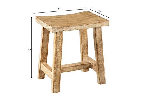 Taburet FINCA pruun, 40x30xH45 cm