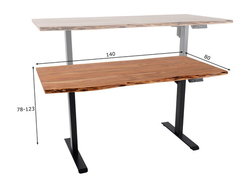 Elektriliselt reguleeritav kirjutuslaud MAMMUT pruun, 140x80xH73-118 cm