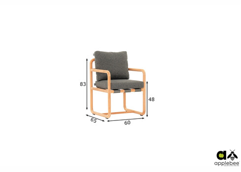 Söögitool Apple Bee DOLCE pruun / hall, 60x65xH83 cm